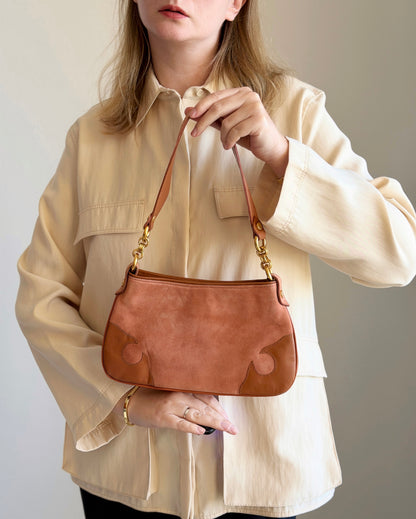 Vintage suede caramel bag