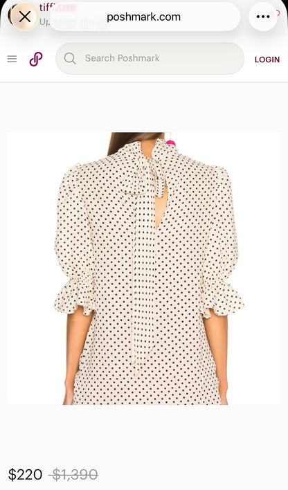 Authentic Valentino polka dot silk blouse