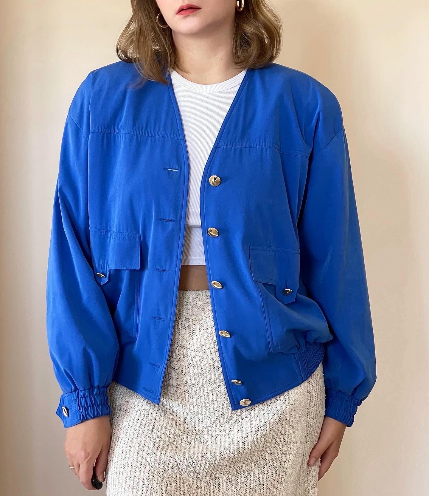 Vintage bomber jacket with gold buttons (90s)