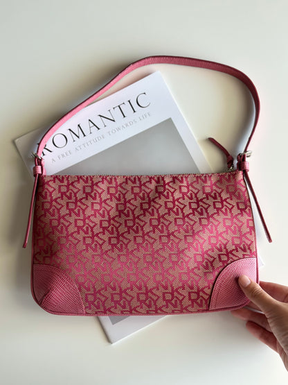 Vintage pink DKNY baguette bag