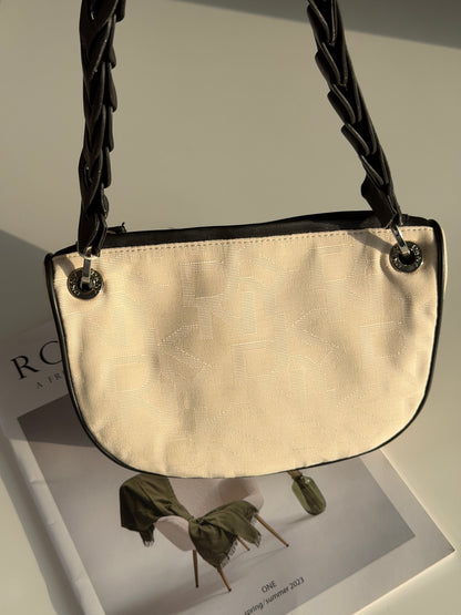 Stylish vintage DKNY cream shoulder bag