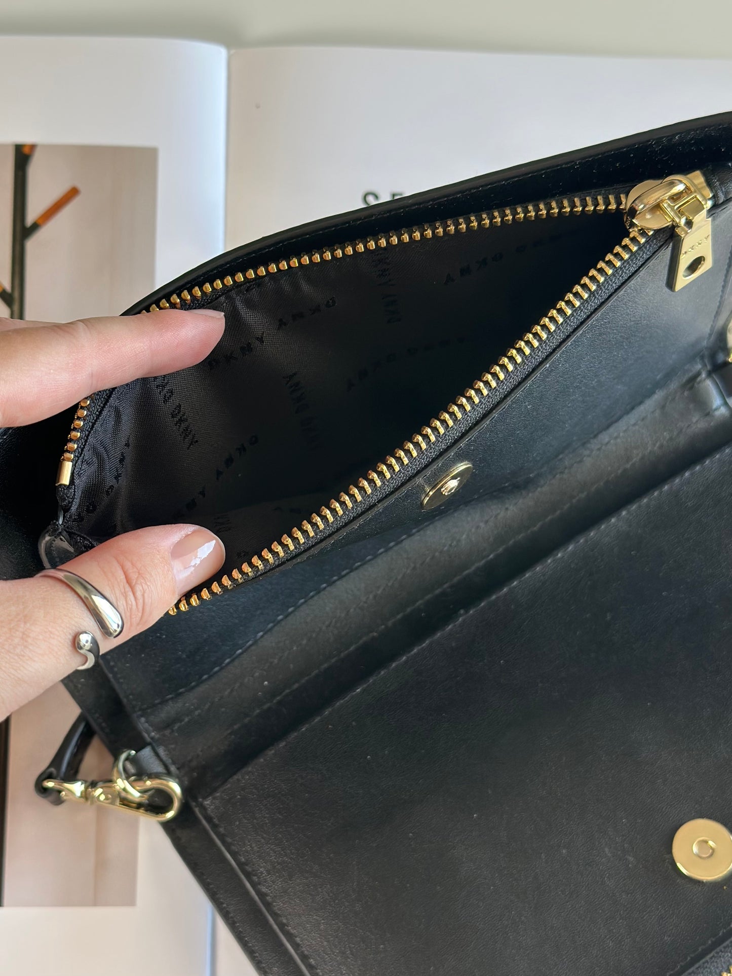 Chic DKNY leather clutch wallet