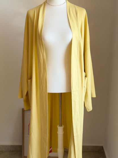Oversized yellow linen robe