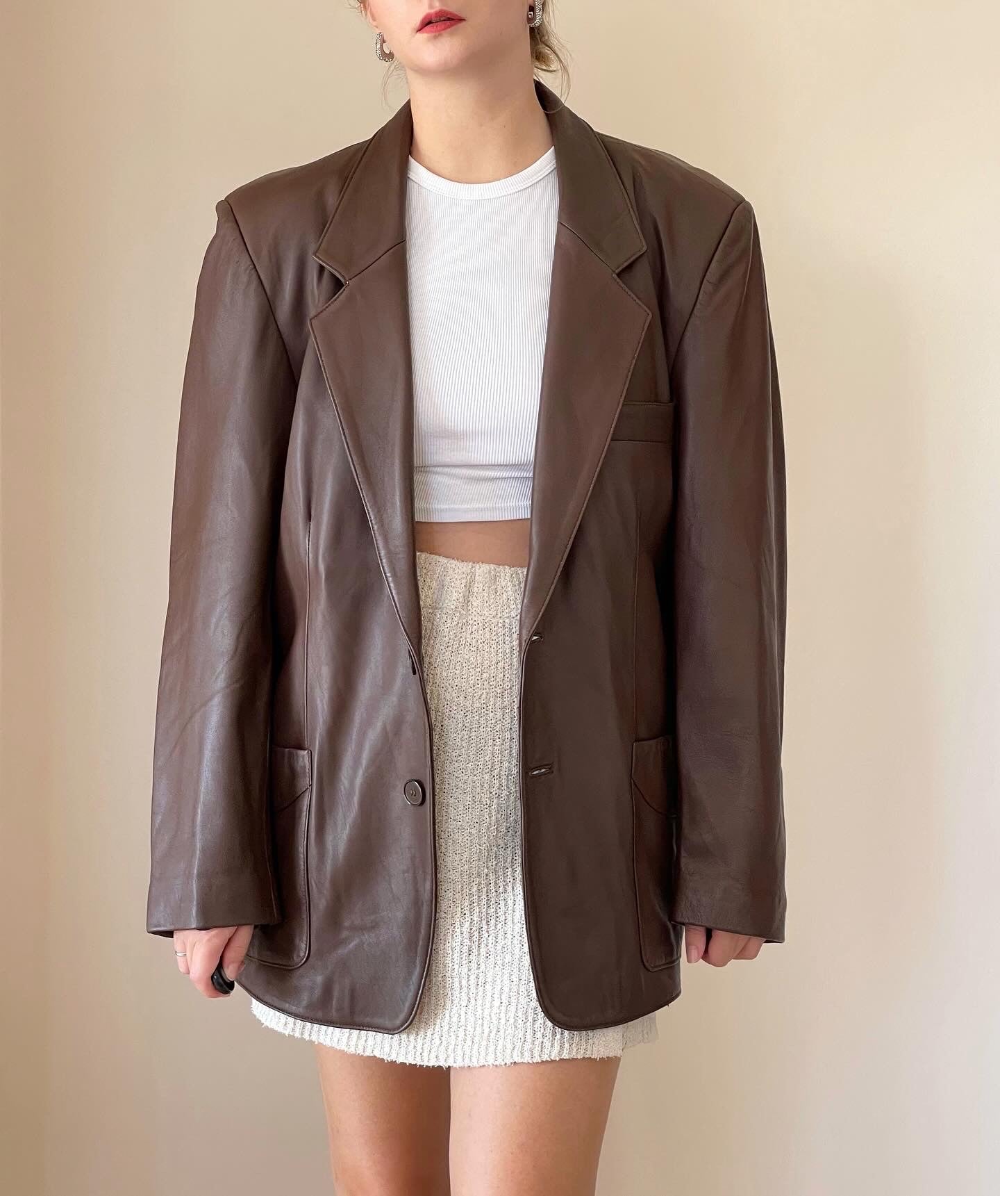 Vintage oversized leather jacket