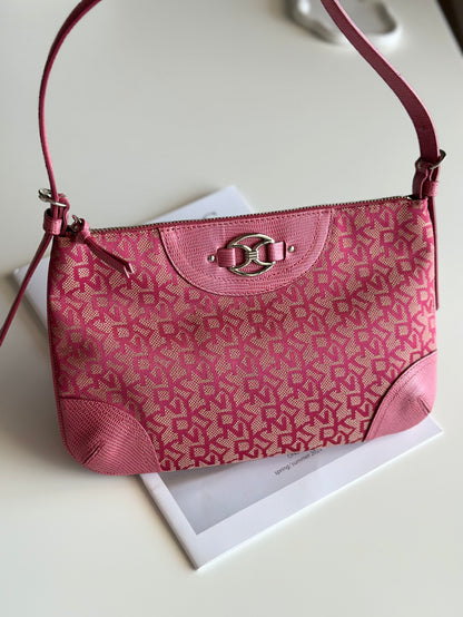 Vintage pink DKNY baguette bag