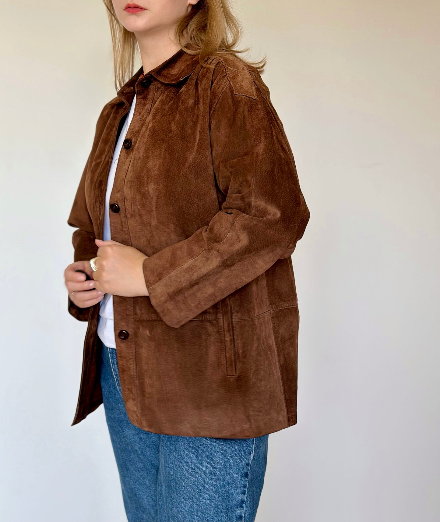 Vintage 100% suede brown jacket