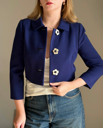 Charming 60s-inspired navy blue jacket Hobbs