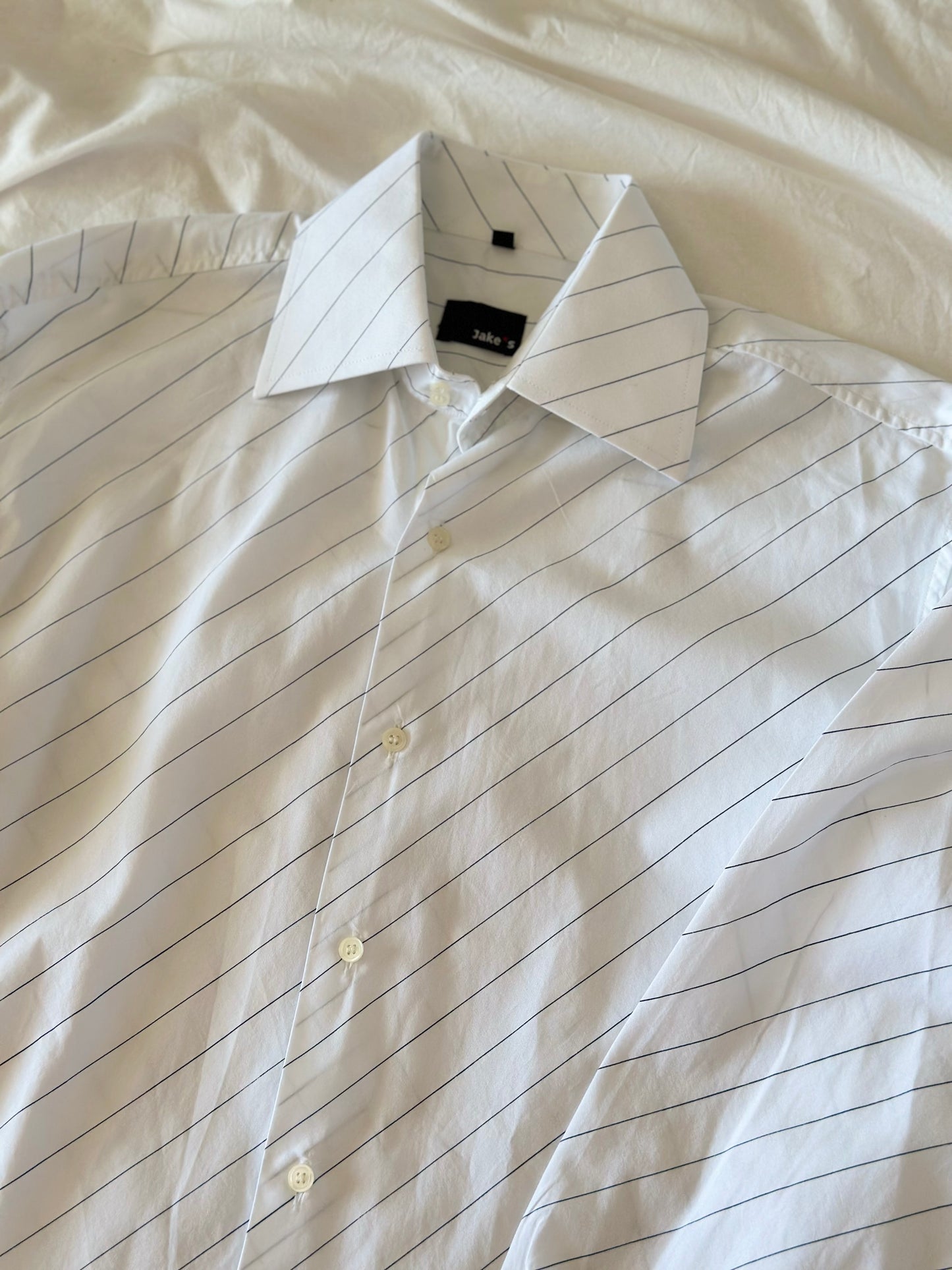 Stylish vintage white striped men's shirt