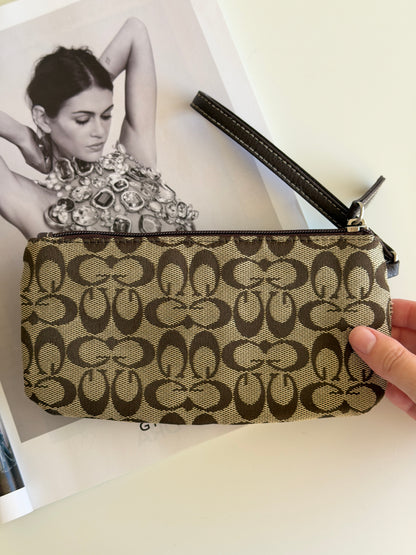 Vintage brown monogram wristlet (Coach style)