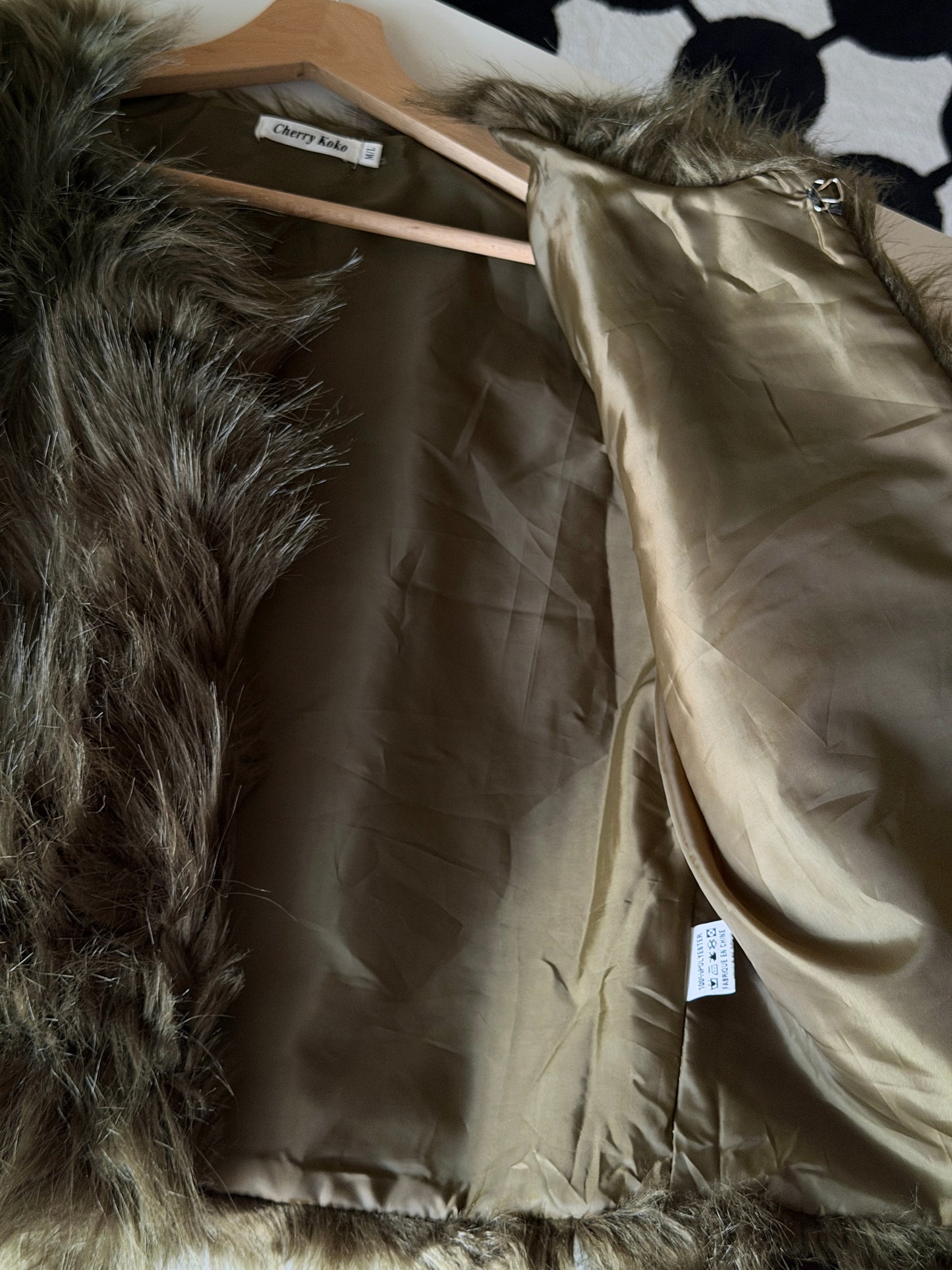Luxurious faux fur green jacket