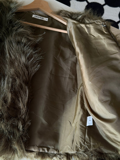 Luxurious faux fur green jacket