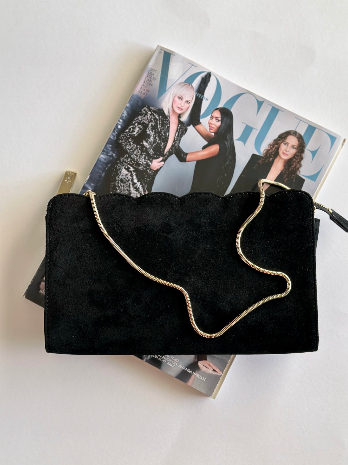 Amazing vintage suede clutch bag