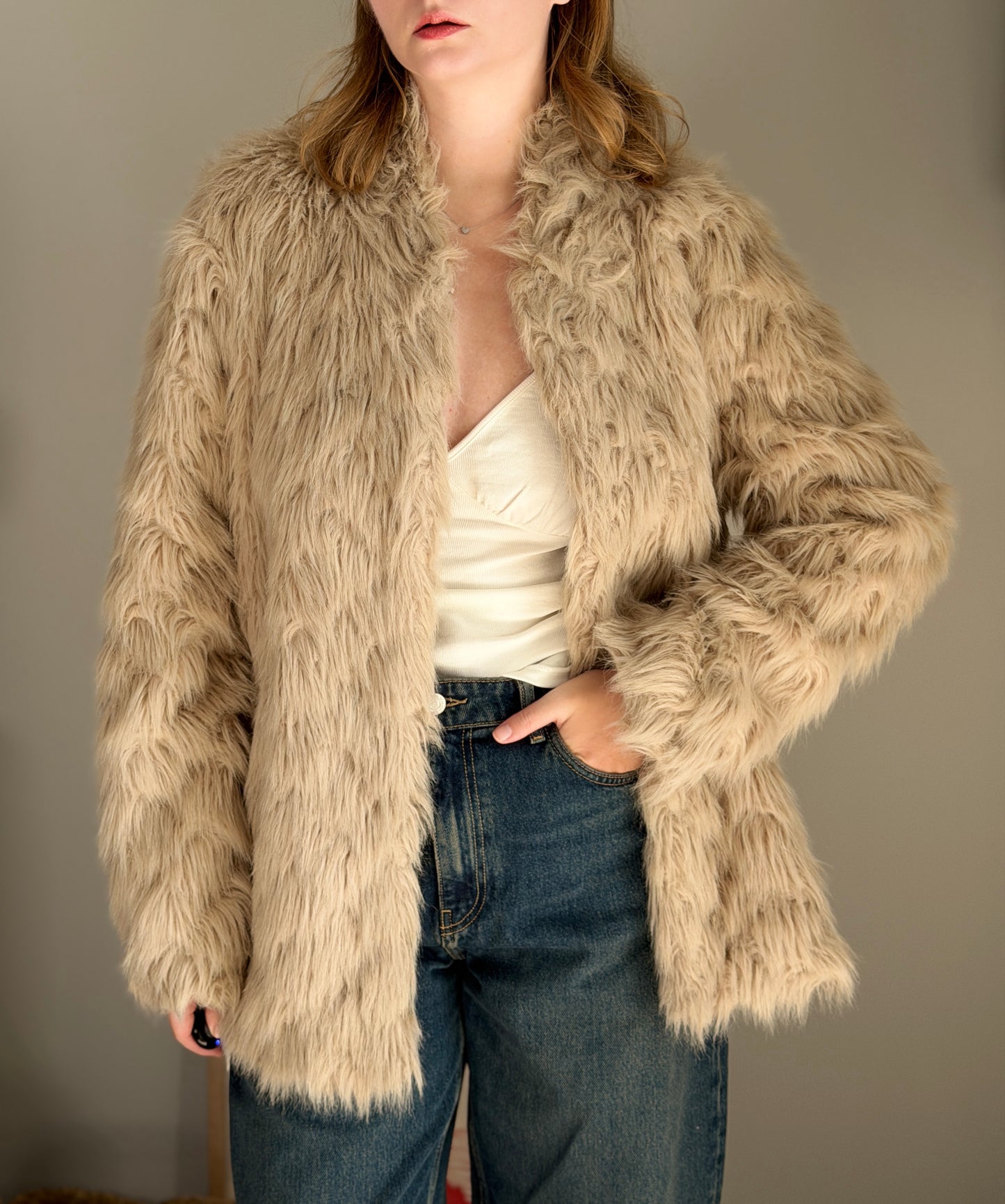 Stylish faux fur jacket from Dorothy Perkins