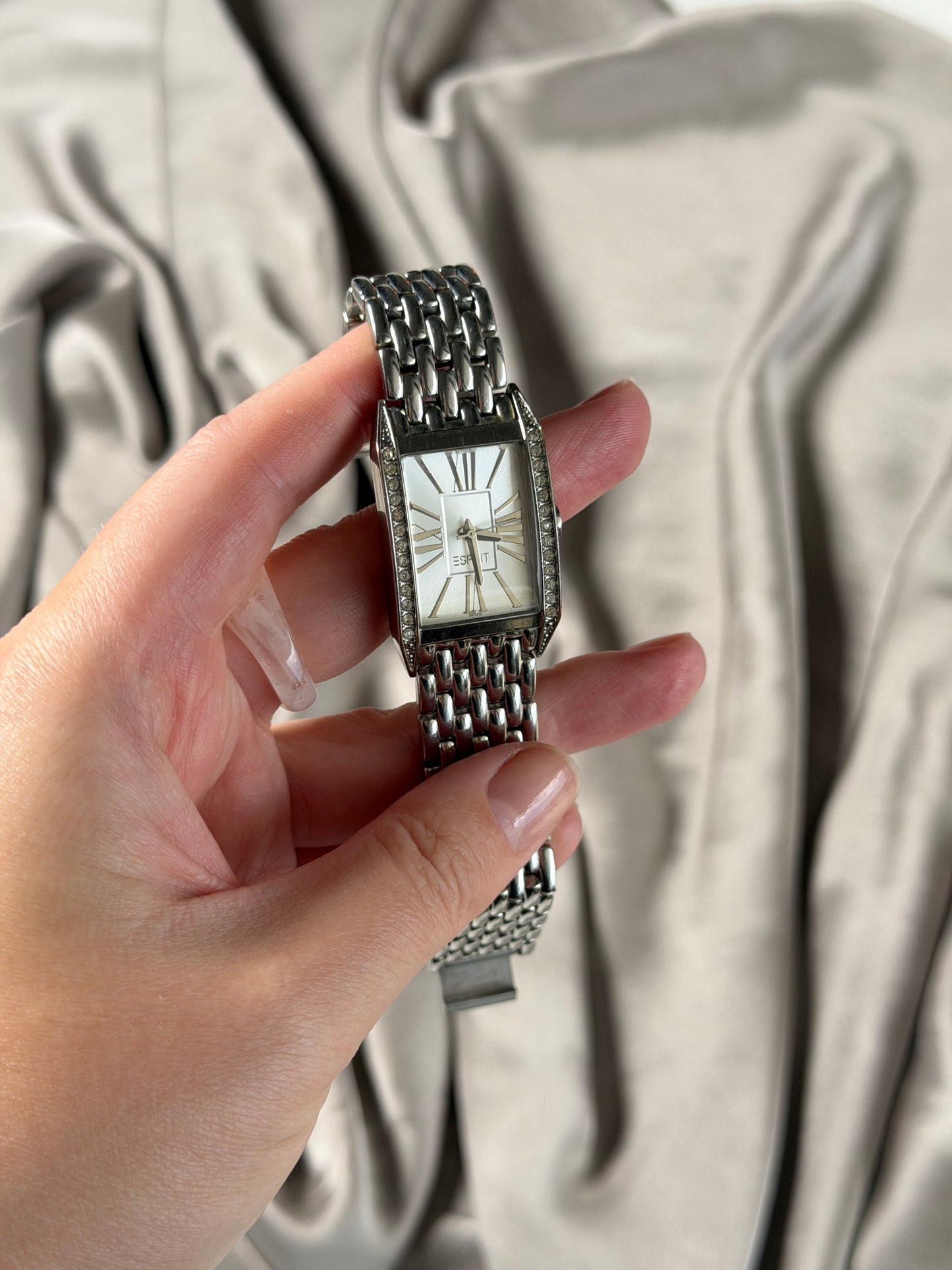Amazing silver-tone tank watch Esprit