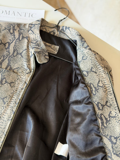 Vintage snake print leather jacket