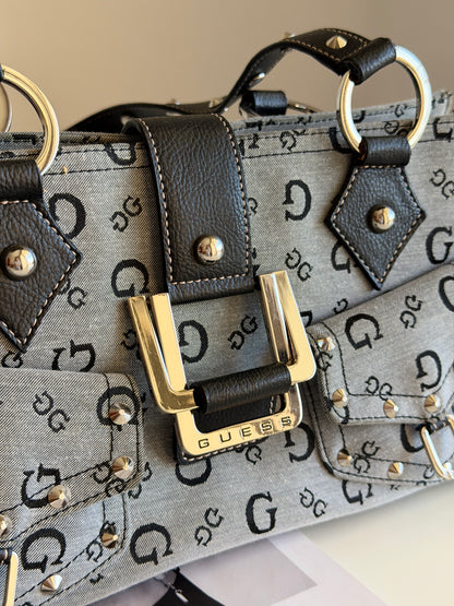 Vintage Guess bag in grey monogram Y2K