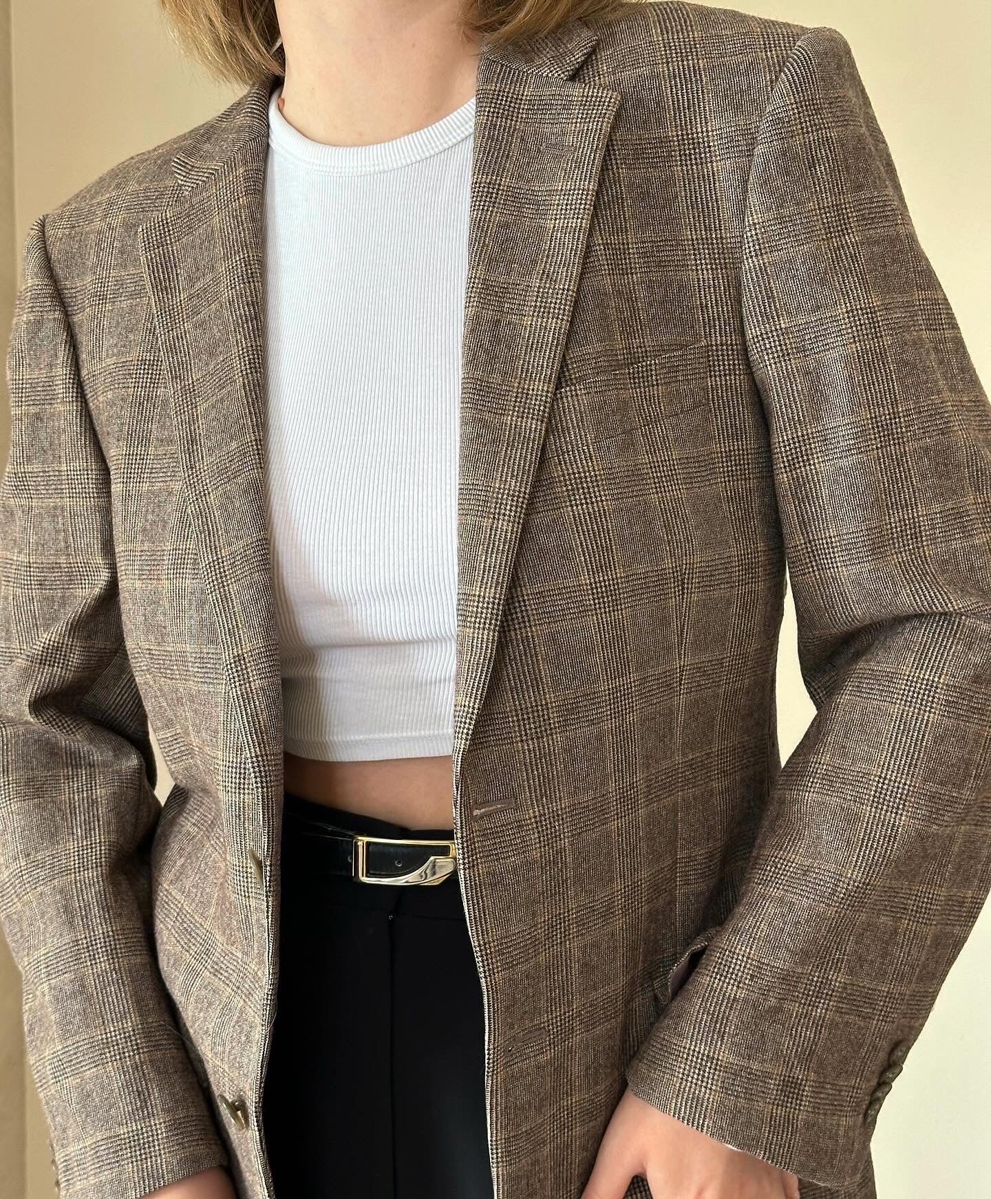 Vintage oversized plaid blazer