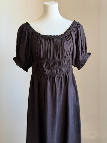 Black romantic viscose long dress