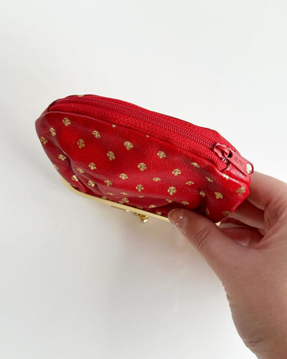 Small vintage leather red purse