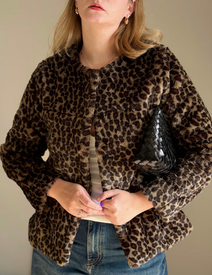 Stylish faux fur leo jacket
