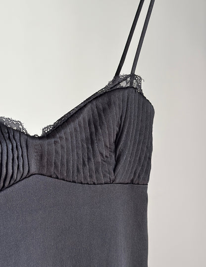 Sleek black slip dress Zara