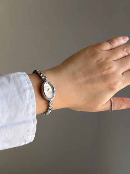 Vintage silver-tone watch Sekonda with crystals