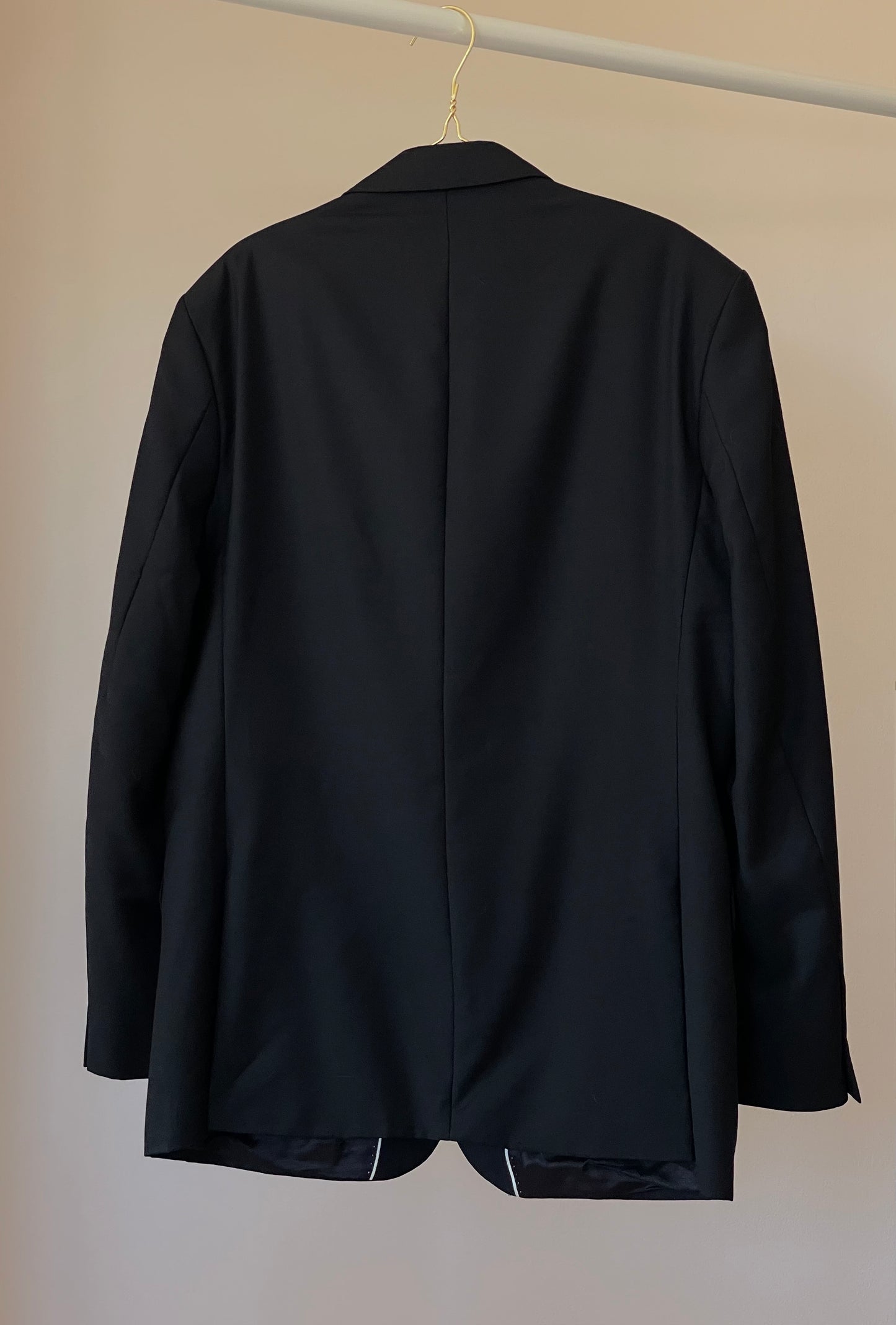 Vintage oversized men's black wool blazer