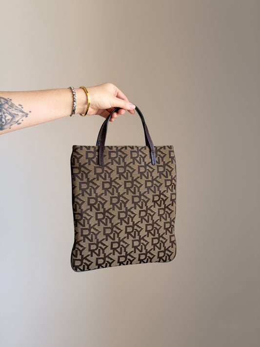 Vintage DKNY brown tote bag