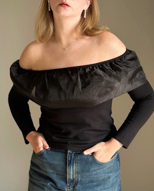 Chic black off shoulder top