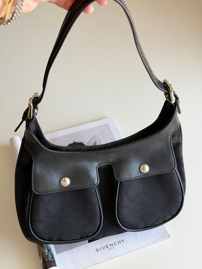 Vintage DKNY black monogram shoulder bag