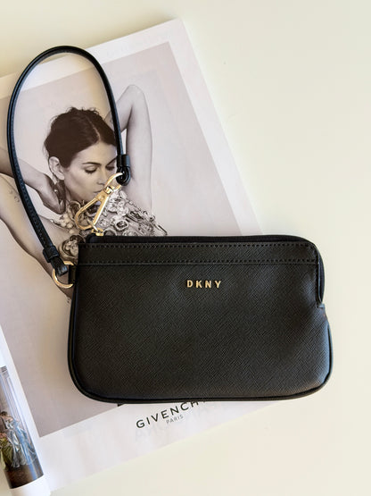 DKNY black wristlet