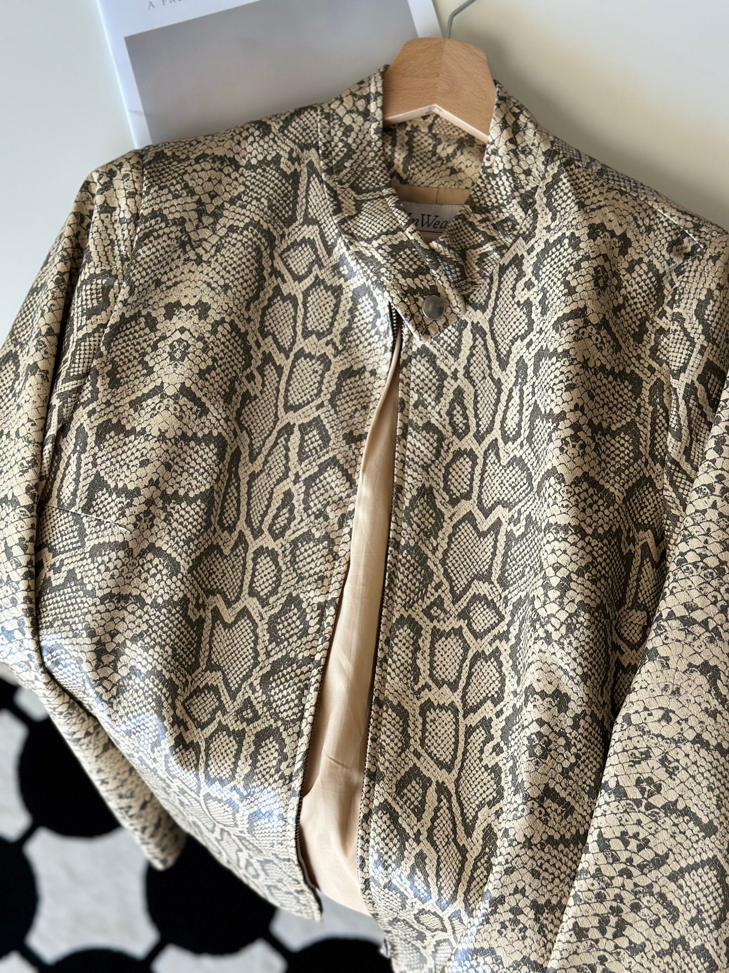 Amazing vintage snake-print faux leather jacket