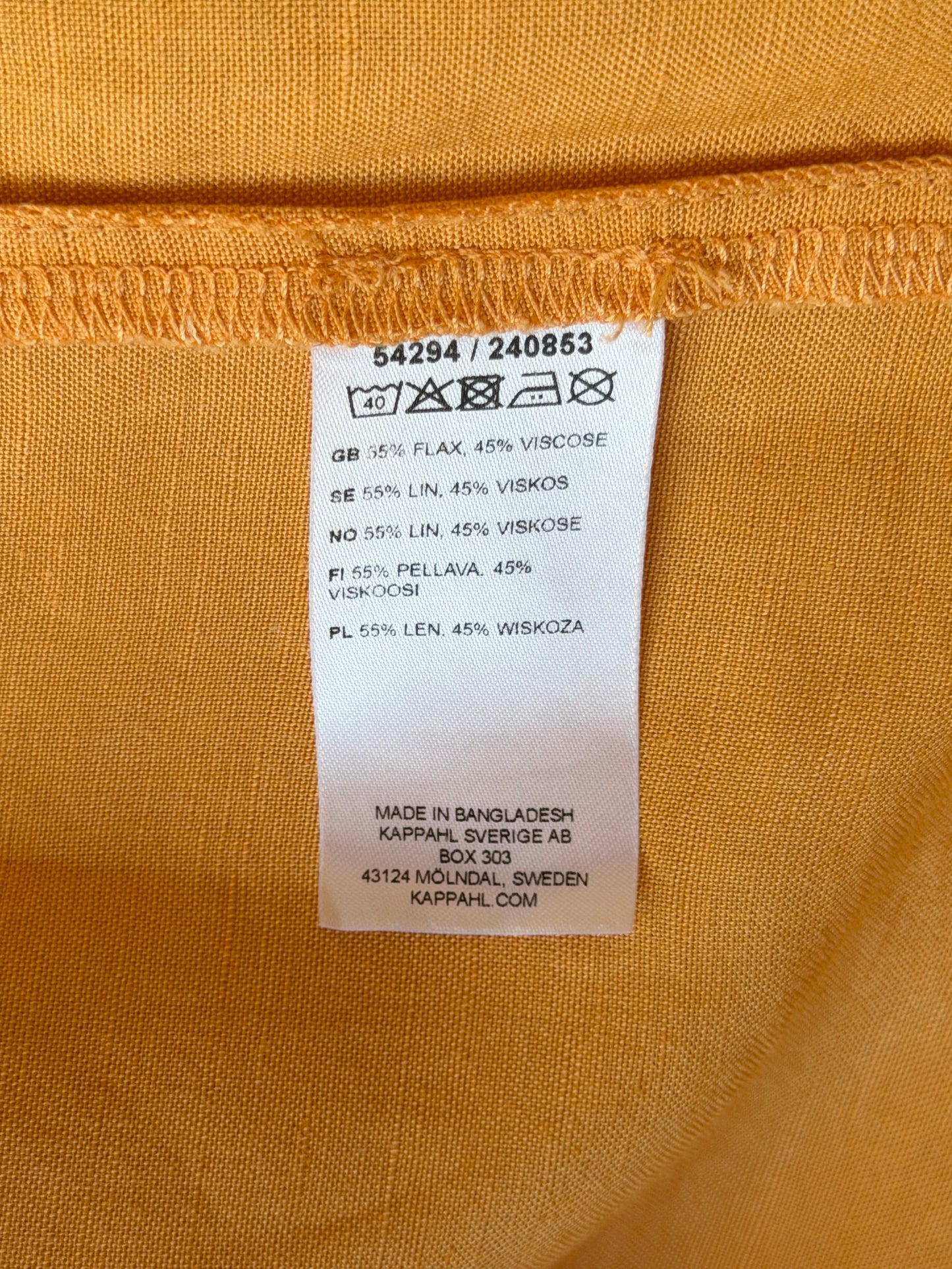 Orange linen blend wrap dress