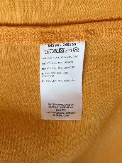 Orange linen blend wrap dress