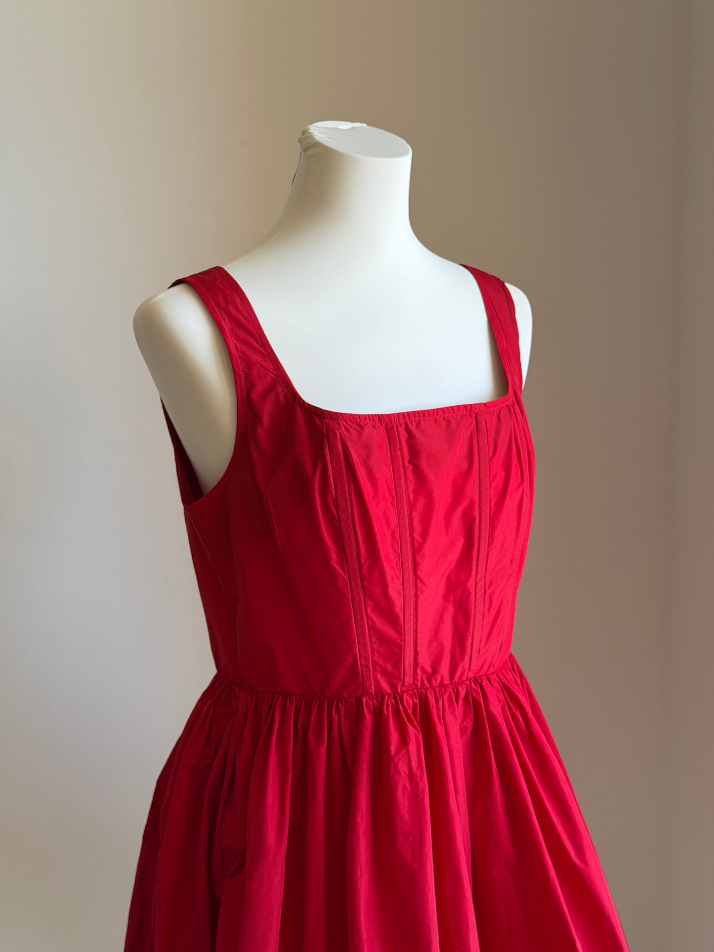 Red bubble hem mini dress