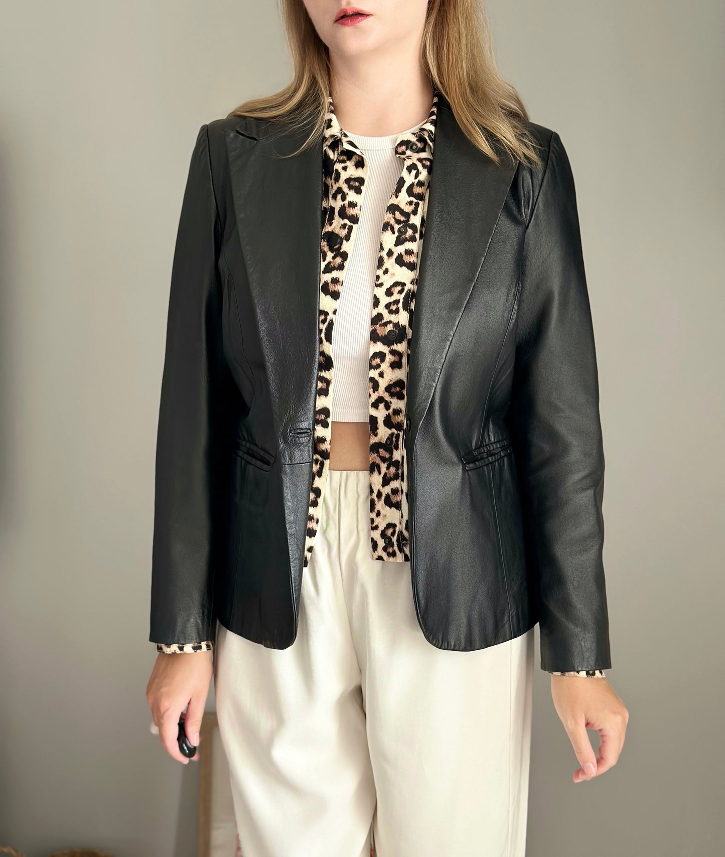 Vintage black leather jacket