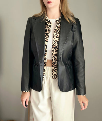 Vintage black leather jacket