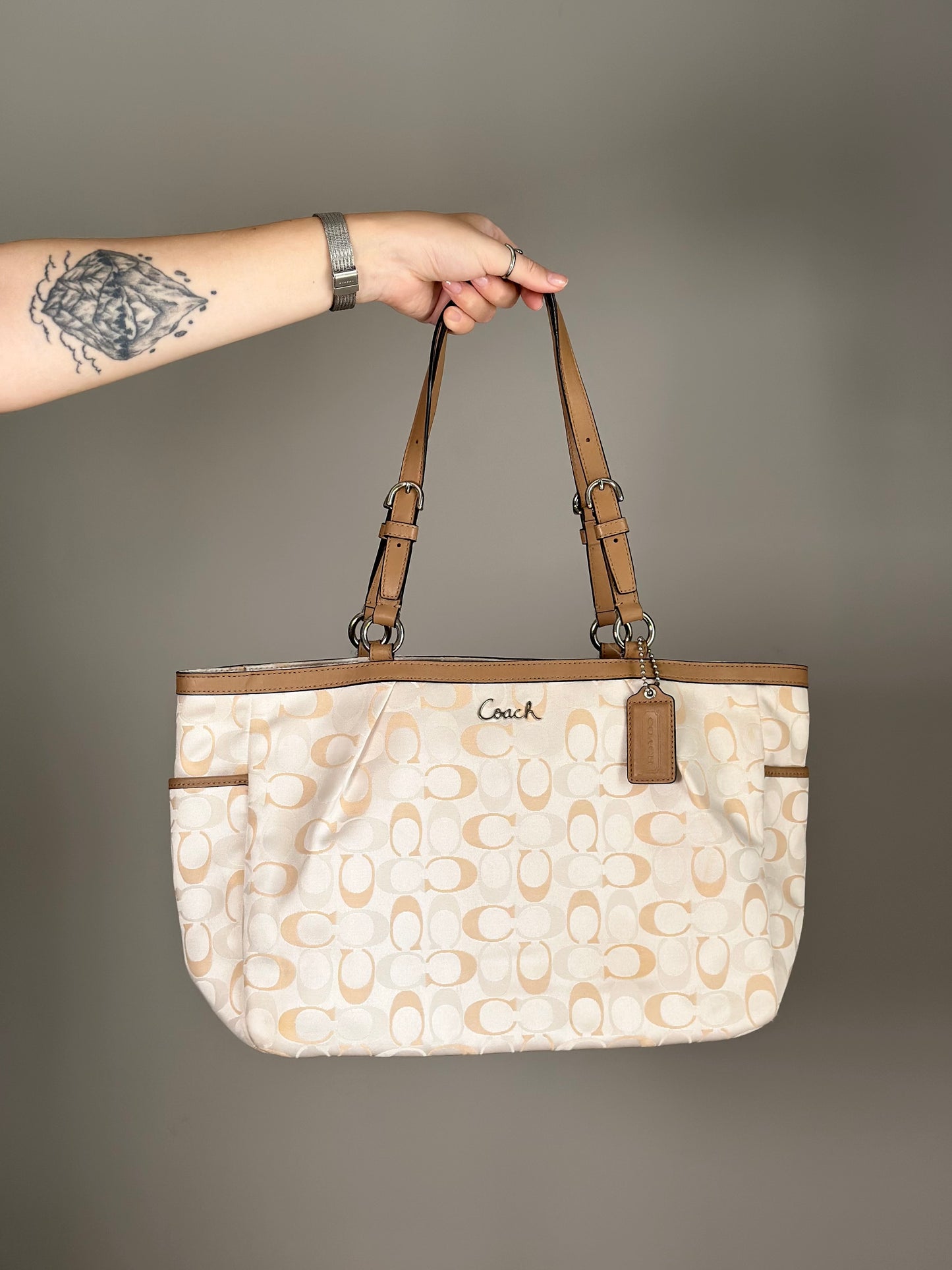 Coach tote bag with iconic “C” monogram