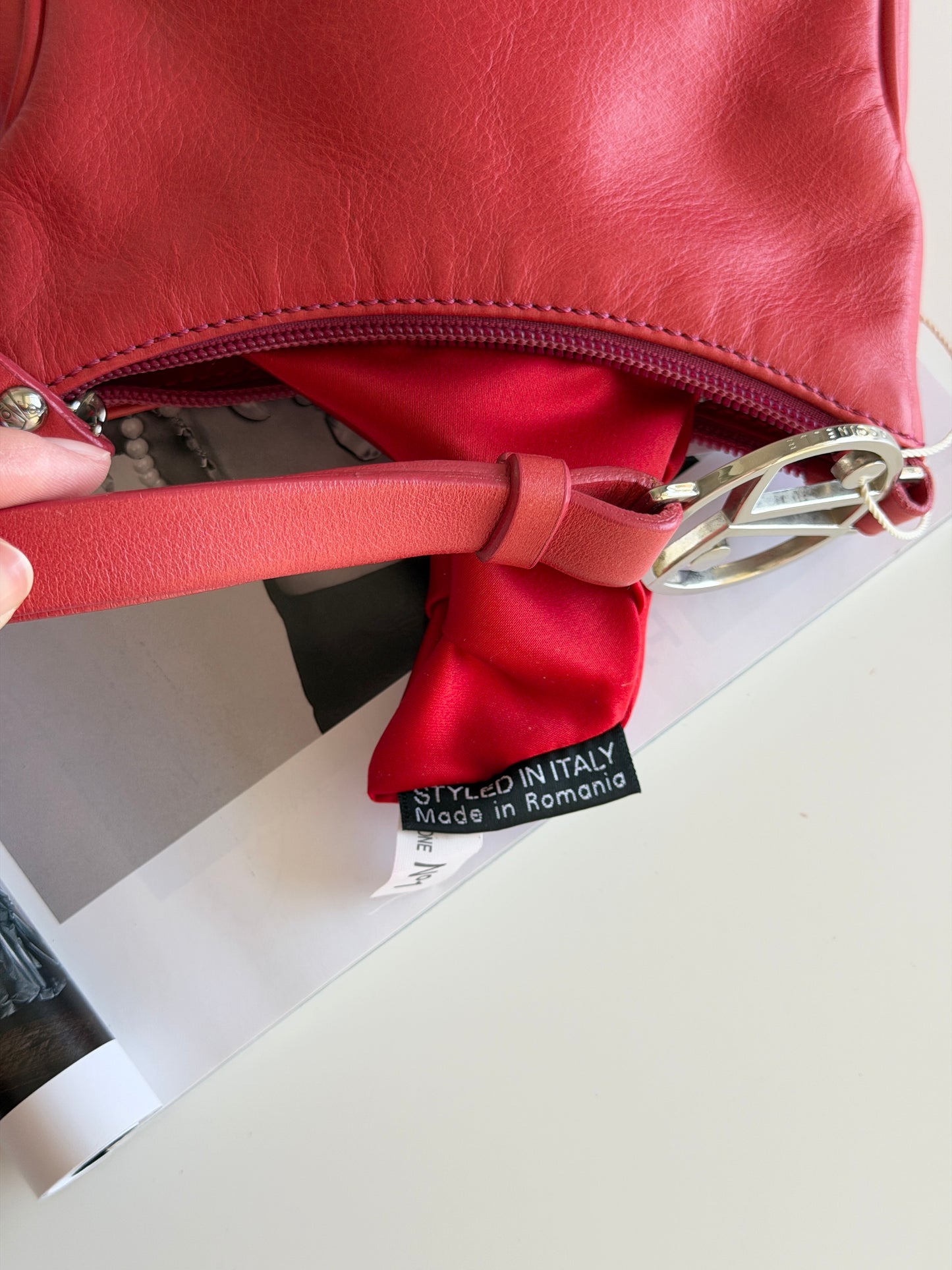 Vintage Coccinelle red leather bag