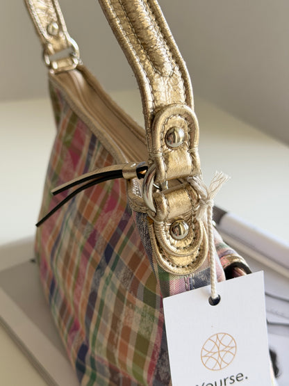 Vintage Coach plaid shoulder bag
