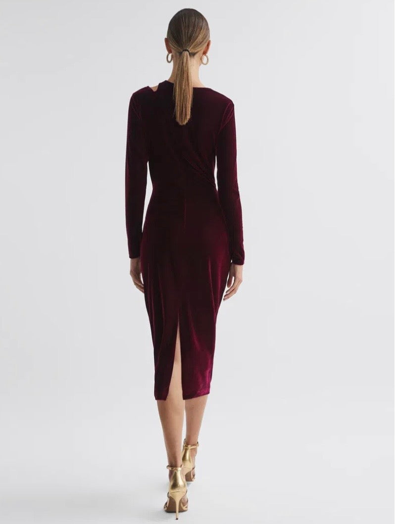 Elegant burgundy velvet dress from REISS – Yourse Vintage
