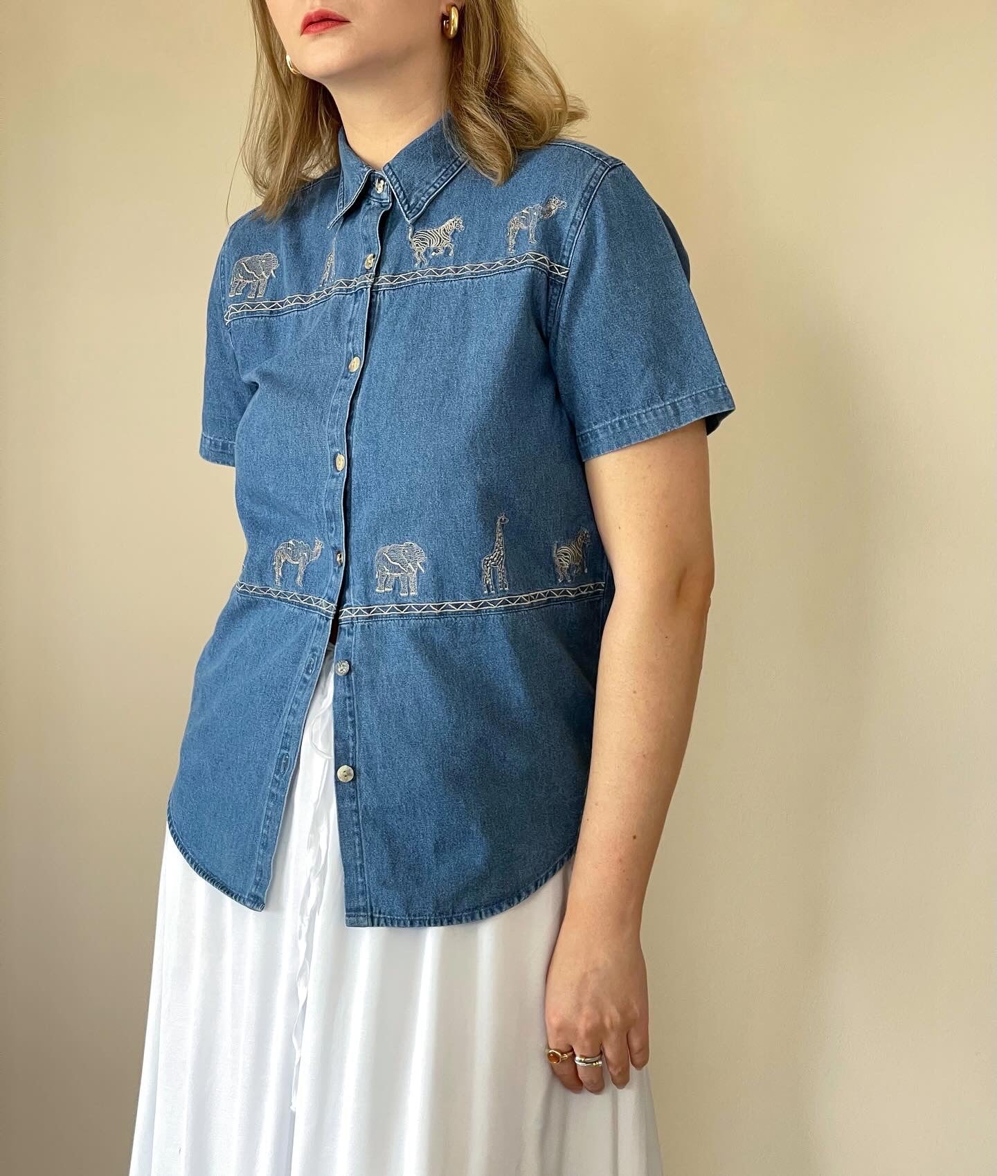 Beautiful unique vintage denim shirt