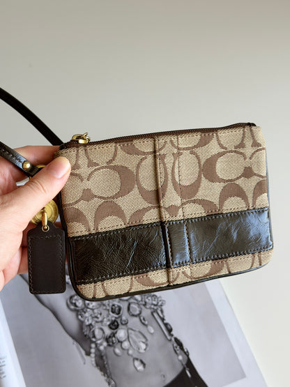 Vintage Coach signature wristlet