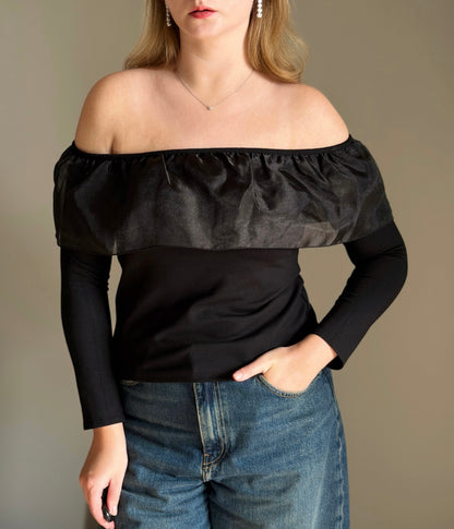 Chic black off shoulder top