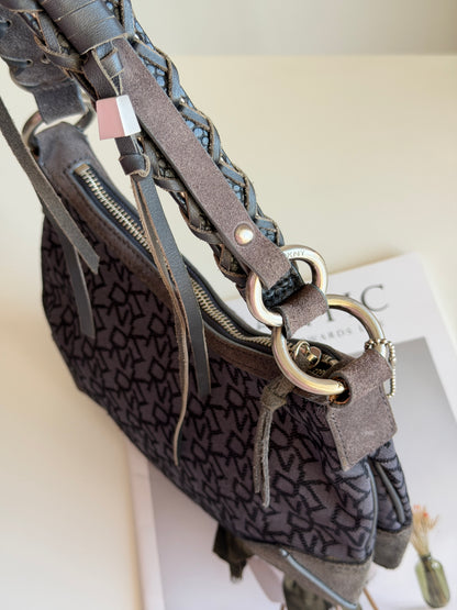 Chic vintage DKNY shoulder bag in rare dark grey colour