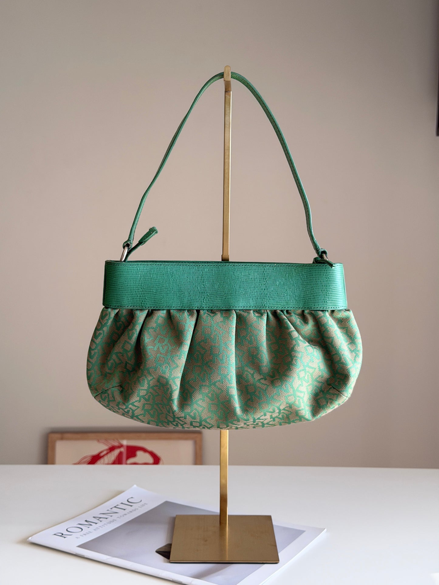 Amazing vintage DKNY shoulder bag in green colour