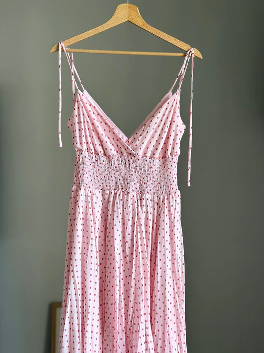 Feminine polka dot sundress from Y2K era