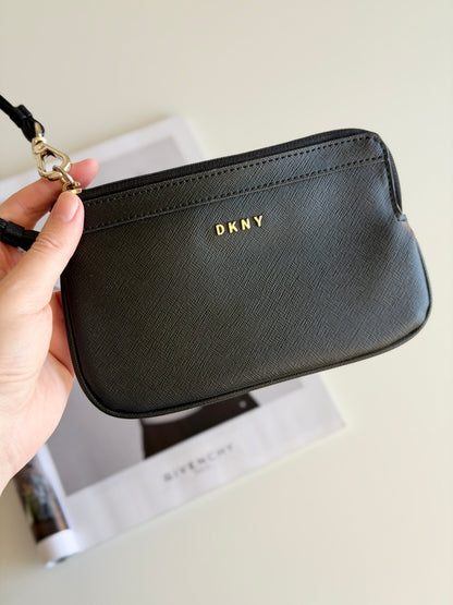 DKNY black wristlet