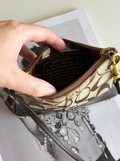 Vintage Coach signature wristlet