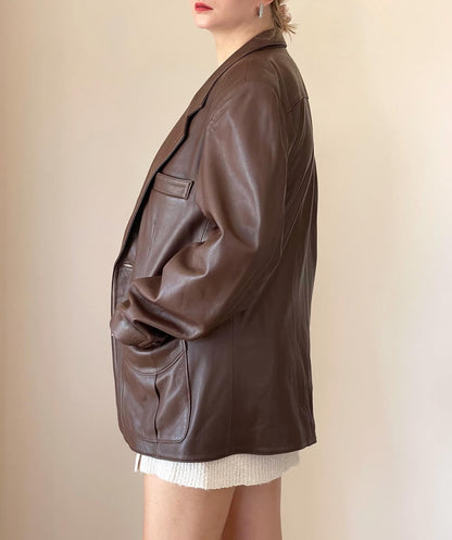 Vintage oversized leather jacket